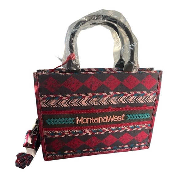 NWT MONTANA WEST SOUTHWESTERN PRINT CROSSBODY TOTE BAG - Picture 1 of 4